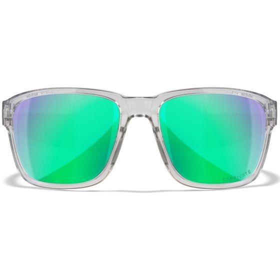 Wiley X Occhiali WX Trek - Captivate Polarized Green Mirror Lenses / Gloss Crystal Light Grey Frame