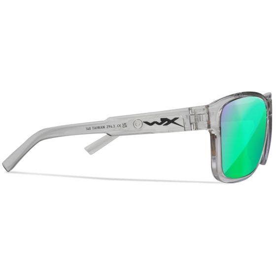 Wiley X Occhiali WX Trek - Captivate Polarized Green Mirror Lenses / Gloss Crystal Light Grey Frame