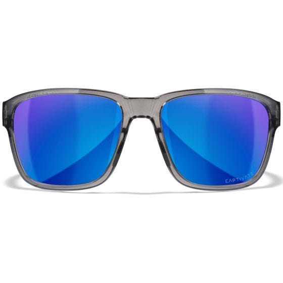 Wiley X Occhiali WX Trek - Captivate Polarized Blue Mirror Lenses / Gloss Crystal Dark Grey Frame