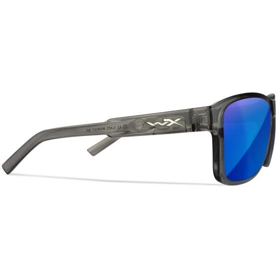 Wiley X Occhiali WX Trek - Captivate Polarized Blue Mirror Lenses / Gloss Crystal Dark Grey Frame