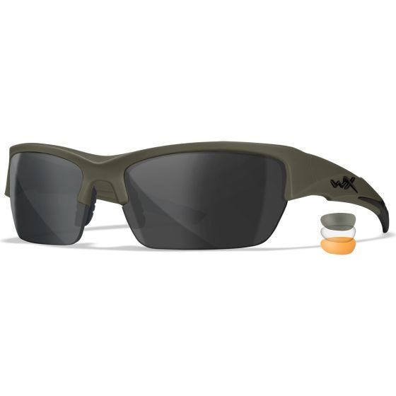 Wiley X WX Occhiali Valor 2.5 - con lenti grigie + lenti trasparenti + lenti ruggine chiaro / e montatura in verde OD