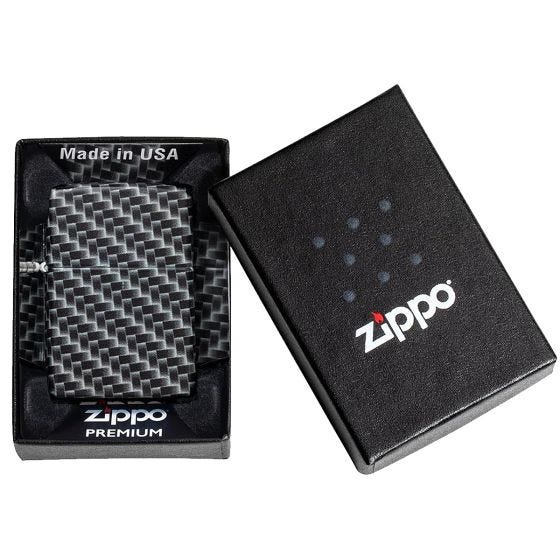 Zippo Accendino Carbon Fibre Design - White Matte
