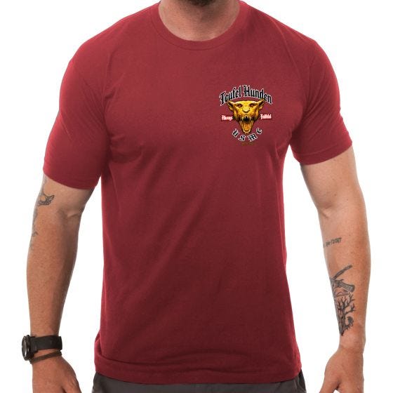 7.62 Design T-shirt USMC Devil Dog in rosso