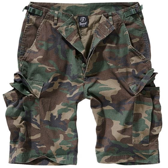Brandit pantaloni corti BDU in Woodland