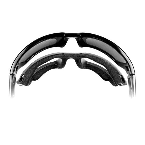 Wiley X occhiali WX Gravity con lenti a specchio blu polarizzate / struttura in cristallo nero