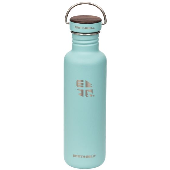 Earthwell borraccia Woodie a parete singola da 800 ml in Walnut / Aqua Blue