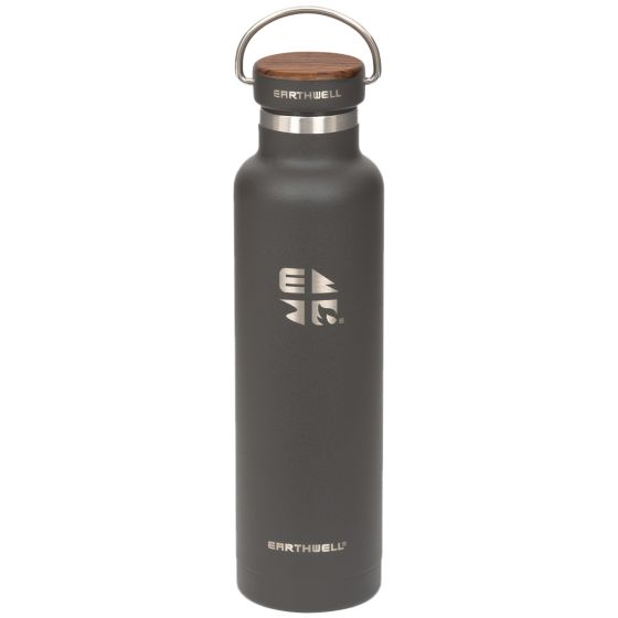 Earthwell borraccia Woodie da 650 ml in Walnut / Volcanic Black
