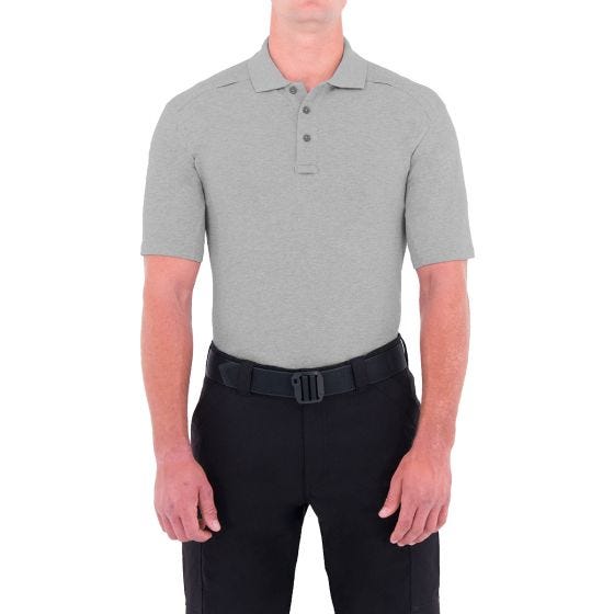 First Tactical maglietta uomo stile polo a manica corta con tasca per penna in Heather Grey
