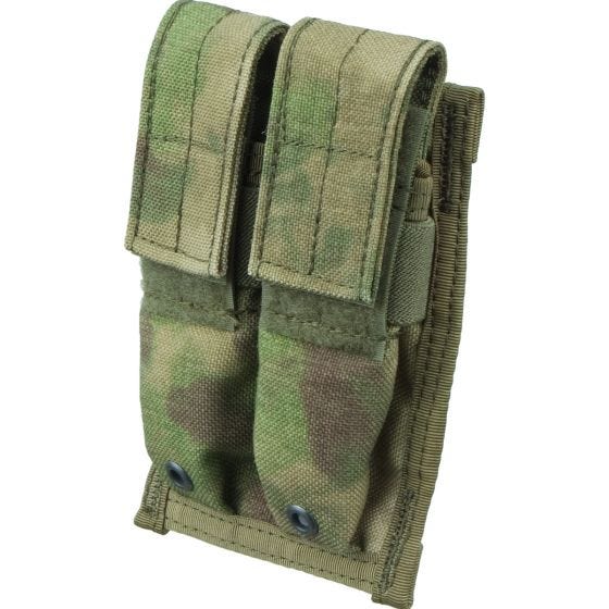 Flyye custodia doppia portacaricatore 9 mm con attacco MOLLE in A-TACS FG