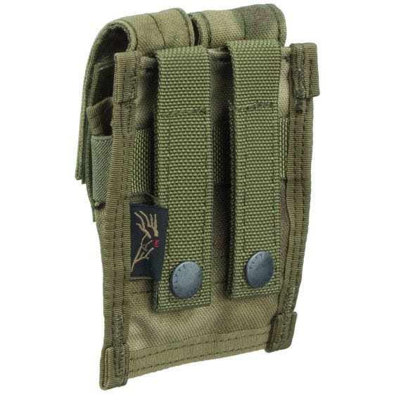 Flyye custodia doppia portacaricatore 9 mm con attacco MOLLE in A-TACS FG