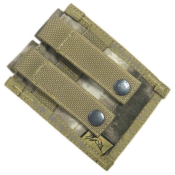 Flyye custodia doppia portacaricatore 9 mm con attacco MOLLE in A-TACS AU