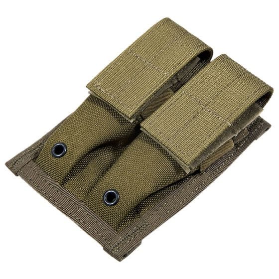 Flyye custodia doppia portacaricatore 9 mm con attacco MOLLE in Coyote Brown