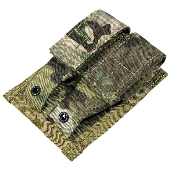 Flyye custodia doppia portacaricatore 9 mm con attacco MOLLE in MultiCam