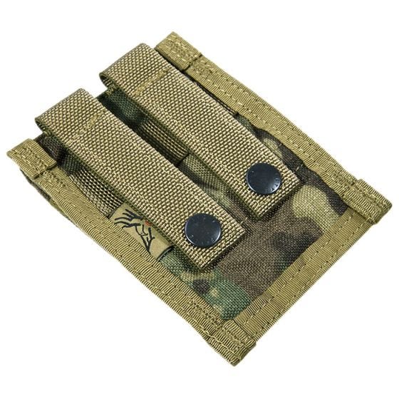Flyye custodia doppia portacaricatore 9 mm con attacco MOLLE in MultiCam