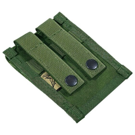 Flyye custodia doppia portacaricatore 9 mm con attacco MOLLE in Olive Drab