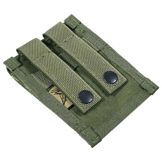 Flyye custodia doppia portacaricatore 9 mm con attacco MOLLE in Ranger Green