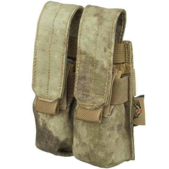 Flyye custodia doppia portacaricatore 9 mm con attacco MOLLE ver. FE in A-TACS AU