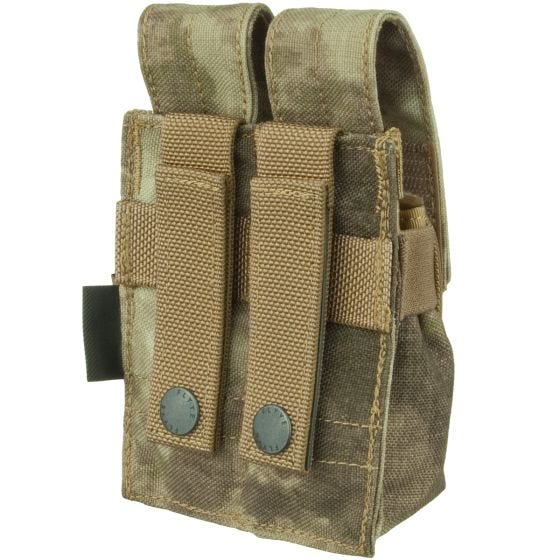 Flyye custodia doppia portacaricatore 9 mm con attacco MOLLE ver. FE in A-TACS AU
