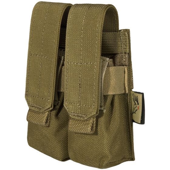 Flyye custodia doppia portacaricatore 9 mm con attacco MOLLE ver. FE in Coyote Brown