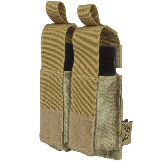 Flyye custodia doppia portacaricatore 9 mm con attacco MOLLE ver. HP in A-TACS AU