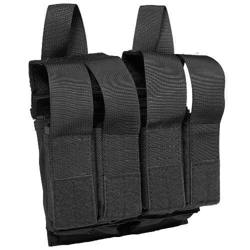 Flyye custodia doppia porta-caricatori M4/M16 + 4 caricatori pistola con attacco MOLLE in nero