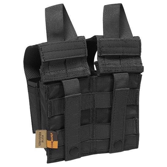 Flyye custodia doppia porta-caricatori M4/M16 + 4 caricatori pistola con attacco MOLLE in nero