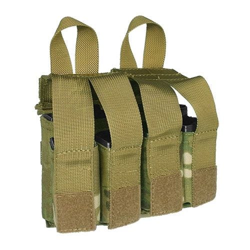 Flyye custodia doppia porta-caricatori M4/M16 + 4 caricatori pistola con attacco MOLLE in MultiCam