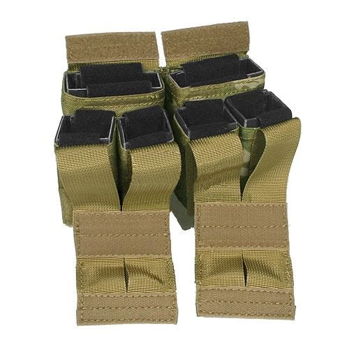 Flyye custodia doppia porta-caricatori M4/M16 + 4 caricatori pistola con attacco MOLLE in MultiCam