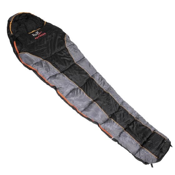 Fox Outdoor sacco a pelo mummia Advance nero / grigio
