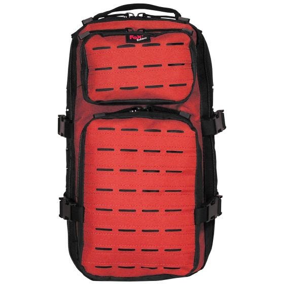 Fox Outdoor zaino da assalto/viaggio in nero/rosso