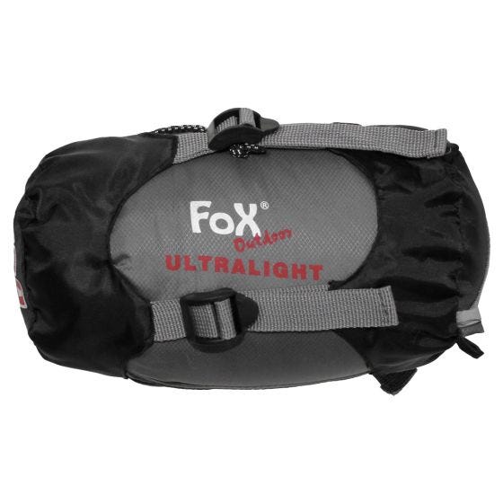 Fox Outdoor sacco a pelo Ultralight nero / grigio
