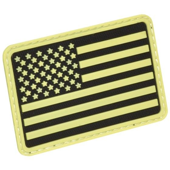 Hazard 4 patch per manica sinistra con bandiera USA fosforescente