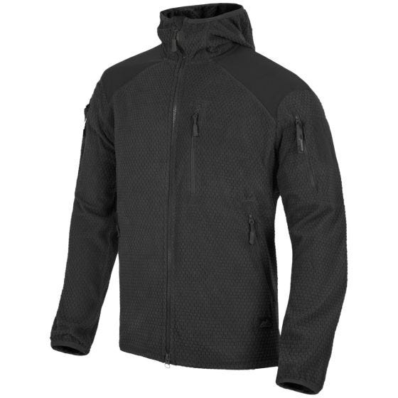 Helikon giacca con cappuccio Alpha in pile a griglia nero