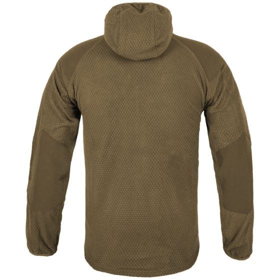 Helikon giacca con cappuccio Alpha in pile a griglia Coyote