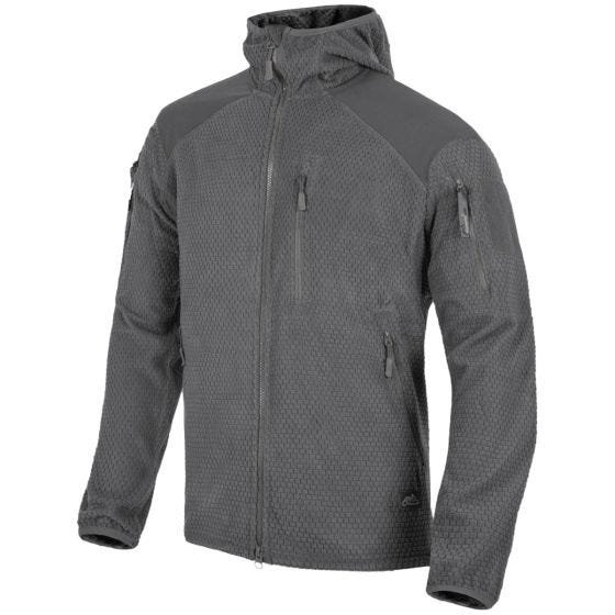 Helikon giacca con cappuccio Alpha in pile a griglia Shadow Grey
