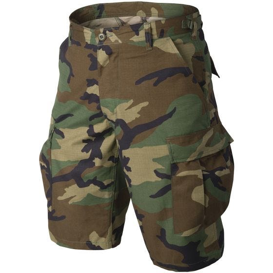 Helikon pantaloni corti Genuine BDU in cotone in Woodland