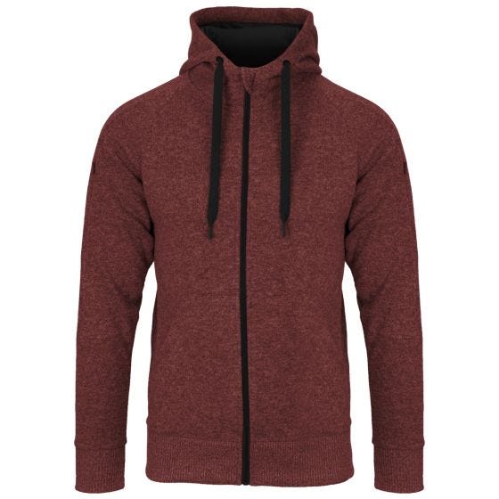 Helikon felpa con cappuccio Covert Tactical con zip a lunghezza intera in mélange rosso