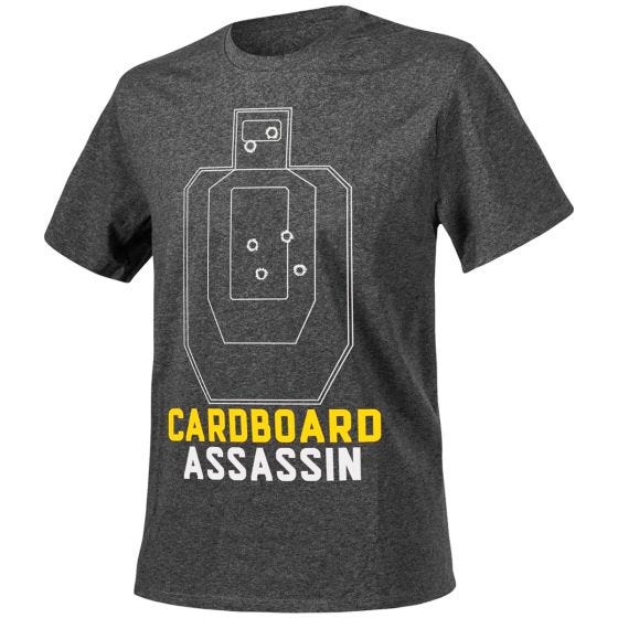 Helikon T-shirt Cardboard Assassin in mélange nero-grigio