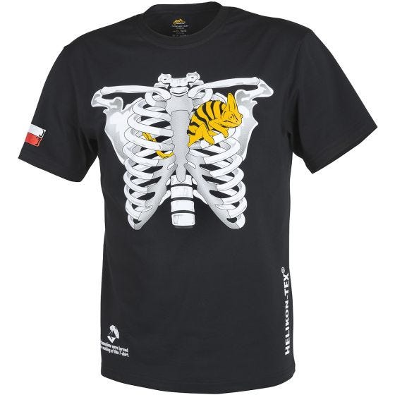 Helikon t-shirt Chameleon in Thorax con bandiera PL in nero