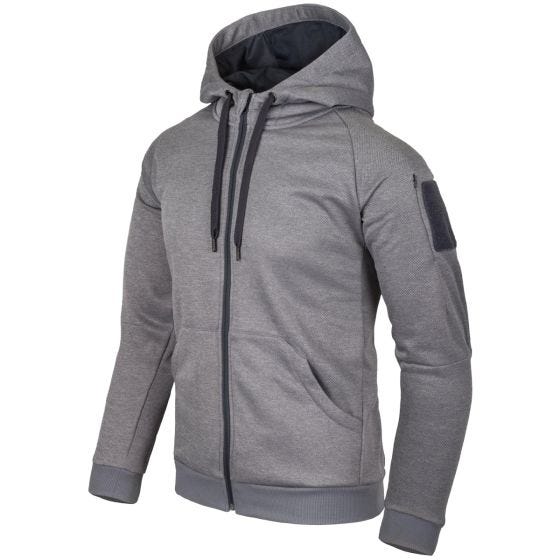 Helikon felpa con cappuccio Urban Tactical con zip a lunghezza intera in mélange grigio