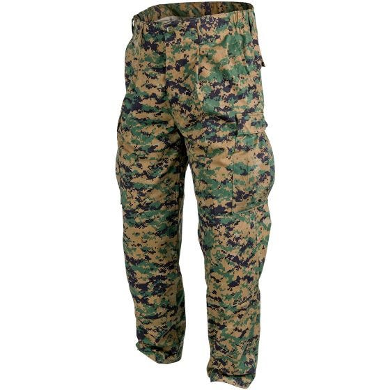 Helikon pantaloni USMC in saia di policotone in Digital Woodland