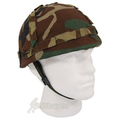 MFH casco in plastica con rivestimento in stoffa in Woodland