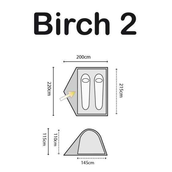 Highlander tenda Birch 2 in Rumba Red/Tango Red