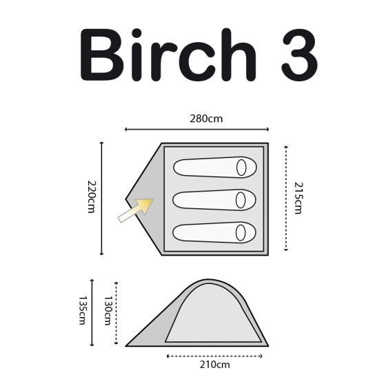 Highlander tenda Birch 3 Rumba Red/Tango Red