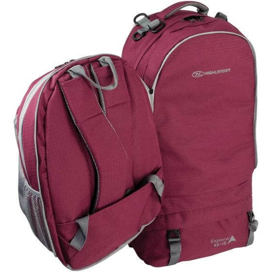 Highlander zaino X-Plorer 45+15L in lampone