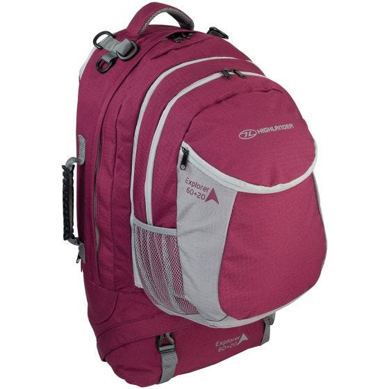 Highlander zaino X-Plorer 60+20L in lampone