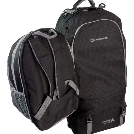 Highlander zaino X-Plorer 80+20L in nero