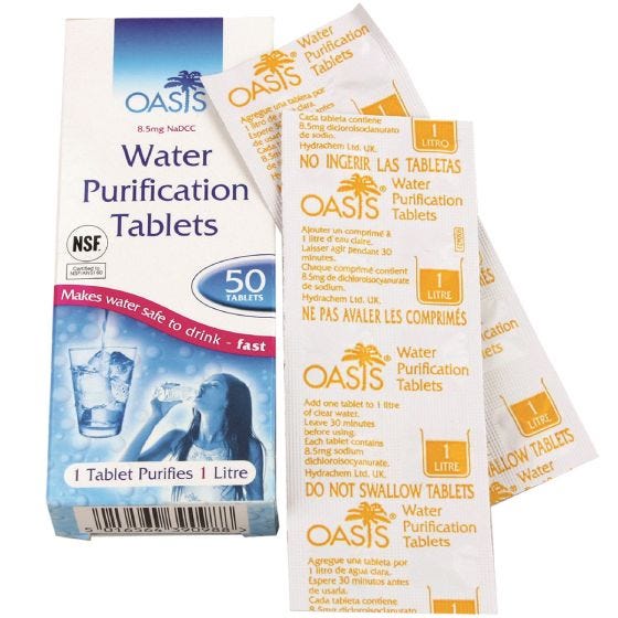 Highlander pastiglie Oasis per depurare acqua