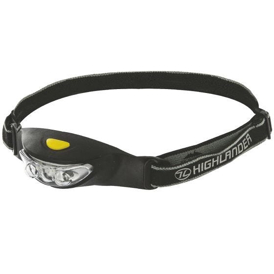 Highlander torcia da testa Ray 3 LED in nero