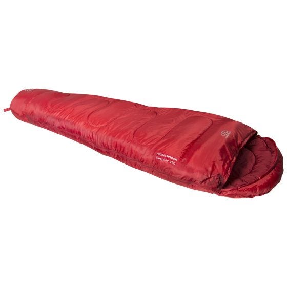 Highlander sacco a pelo mummia Sleepline 350 in rosso